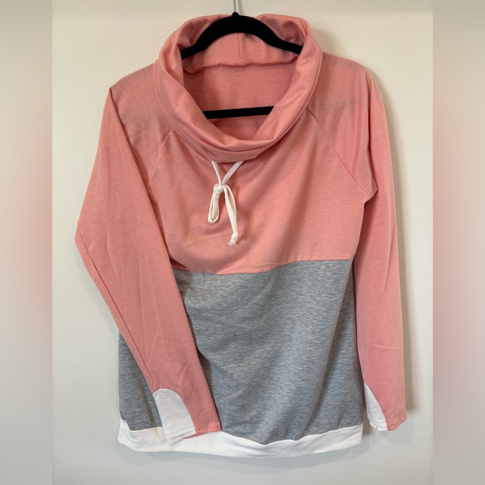 Pink and Gray Women's Sweatshirt